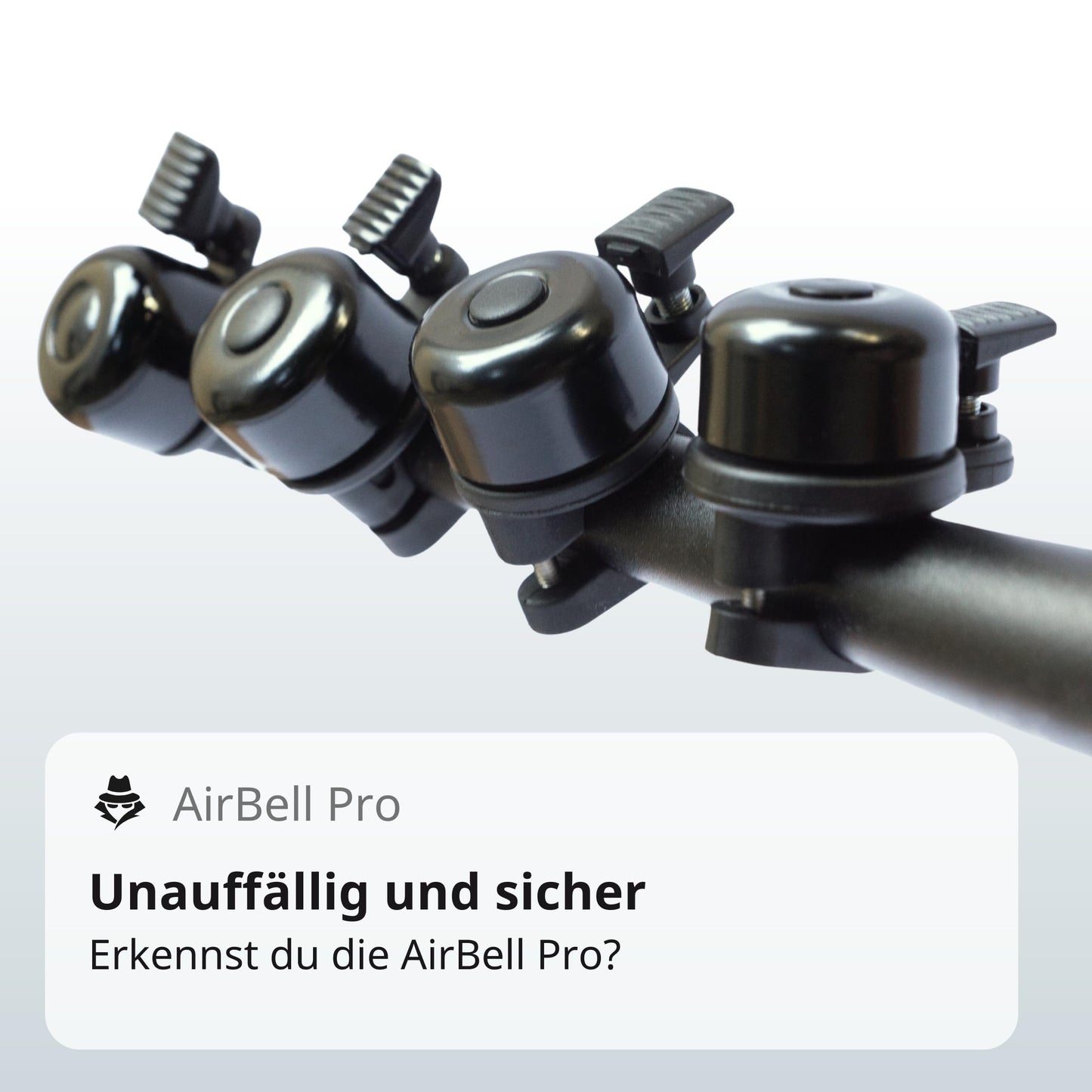 AirBell Pro - Bike bell with built-in tracker for Apple Find My network, AirTag alternative (22.2mm standard handlebar)