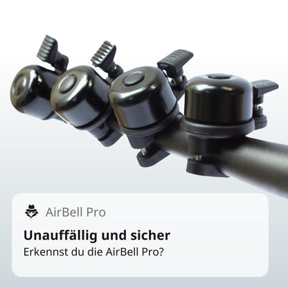 AirBell Pro - Bike bell with built-in tracker for Apple Find My network, AirTag alternative (22.2mm standard handlebar)
