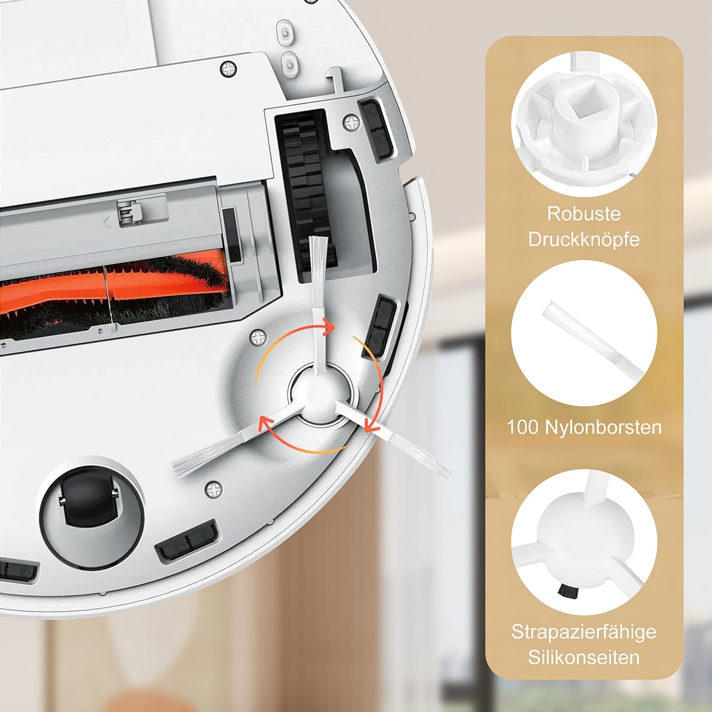 24-piece accessory set for Xiaomi X20+ / X10+ robot vacuum, includes 1 main brush, 6 mopping pads, 6 dust bags, 6 side brushes, 4 HEPA filters, and 1 cleaning tool.