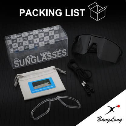BangLong bike glasses polarized sunglasses for men and women, UV400 protection sports eyewear for fast, running, racing bike, biker, MTB glasses, cycling windproof glasses.