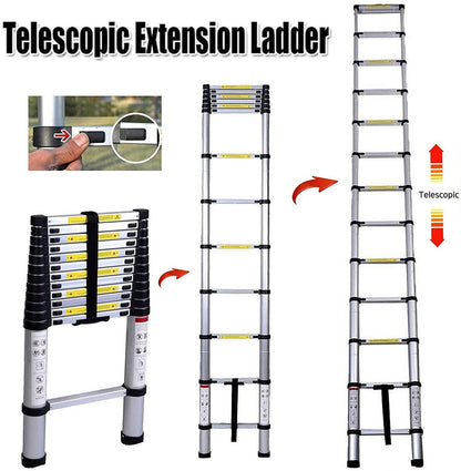 Multipurpose ladder 5m telescopic ladder aluminum folding ladder non-slip extendable sturdy step ladder 150 kg/330 lbs capacity
