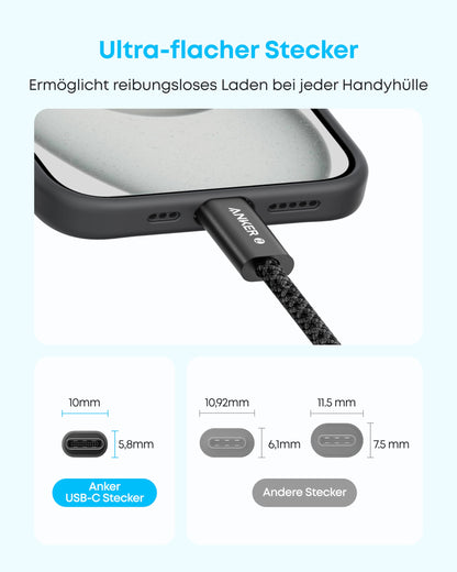 Anchor USB C to USB C Cable, [2 Pack 1.8m] 240W USB C Cable, braided and dirt-resistant USB C charging cable for iPhone 17 16 15 Series Galaxy S24 S23 MacBook Pro Air iPad Pro Air
