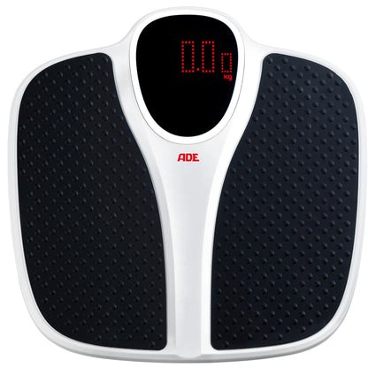 ADE digital personal scale up to 200 kg | extra wide weighing surface with non-slip rubber mat | bathroom body scale with large display | professional scale with high weight capacity