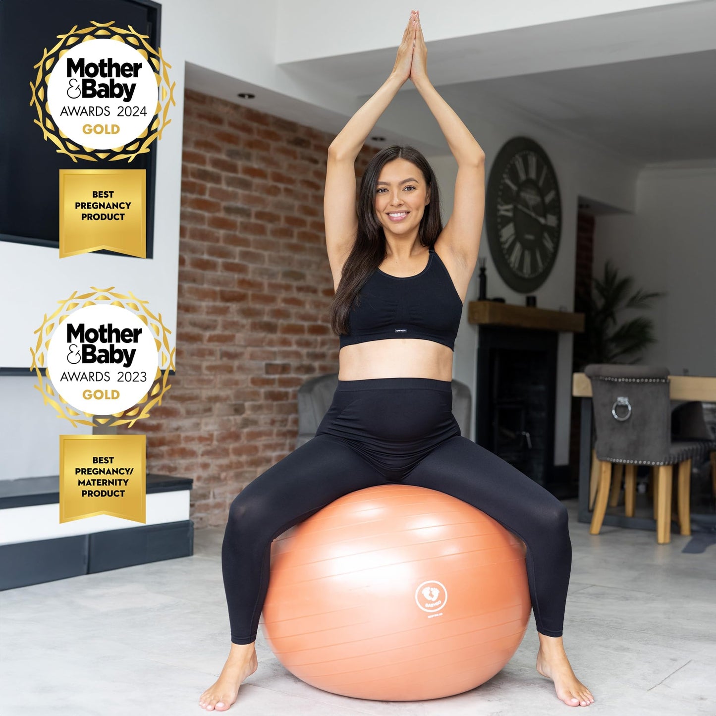 BABYGO® Pregnancy Exercise Ball | Office Pregnancy Yoga Pezzi Ball | includes Pregnancy Book for Birth & Fitness | Anti-Burst 1000 Kg (Terracotta, 75cm)