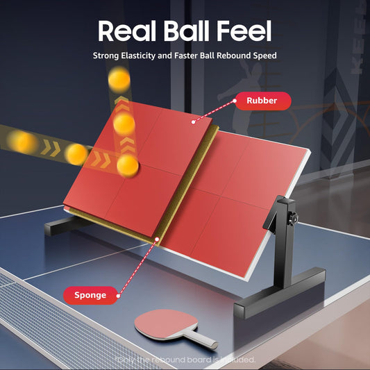 Ping Pong Rebounder Table Tennis Rebound Board with 8 red rubbers, self-training equipment for home gym indoor outdoor.