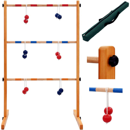 Izzy Ladder Golf Outdoor Wooden Ladder Game - Toss Game for Family Kids Outdoor Celebration Fun Sport for Young and Old from 3 Years Up (100H x 62L x 60W cm)