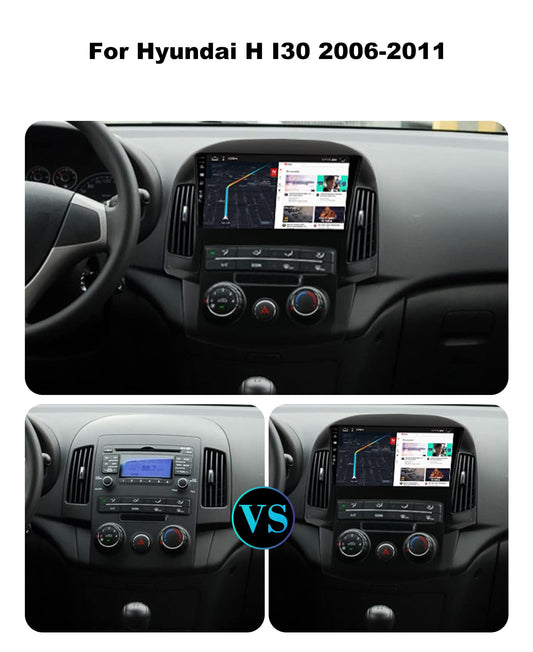 SXAUTO Android 14 IPS Car Stereo for Hyundai I30 (2006-2011) - Built-in CarPlay/Android Auto - FREE Rearview Camera - 2G+32G - Steering Wheel Control DAB Fast-Boot WiFi Split-Screen - 2 Din 9 Inch