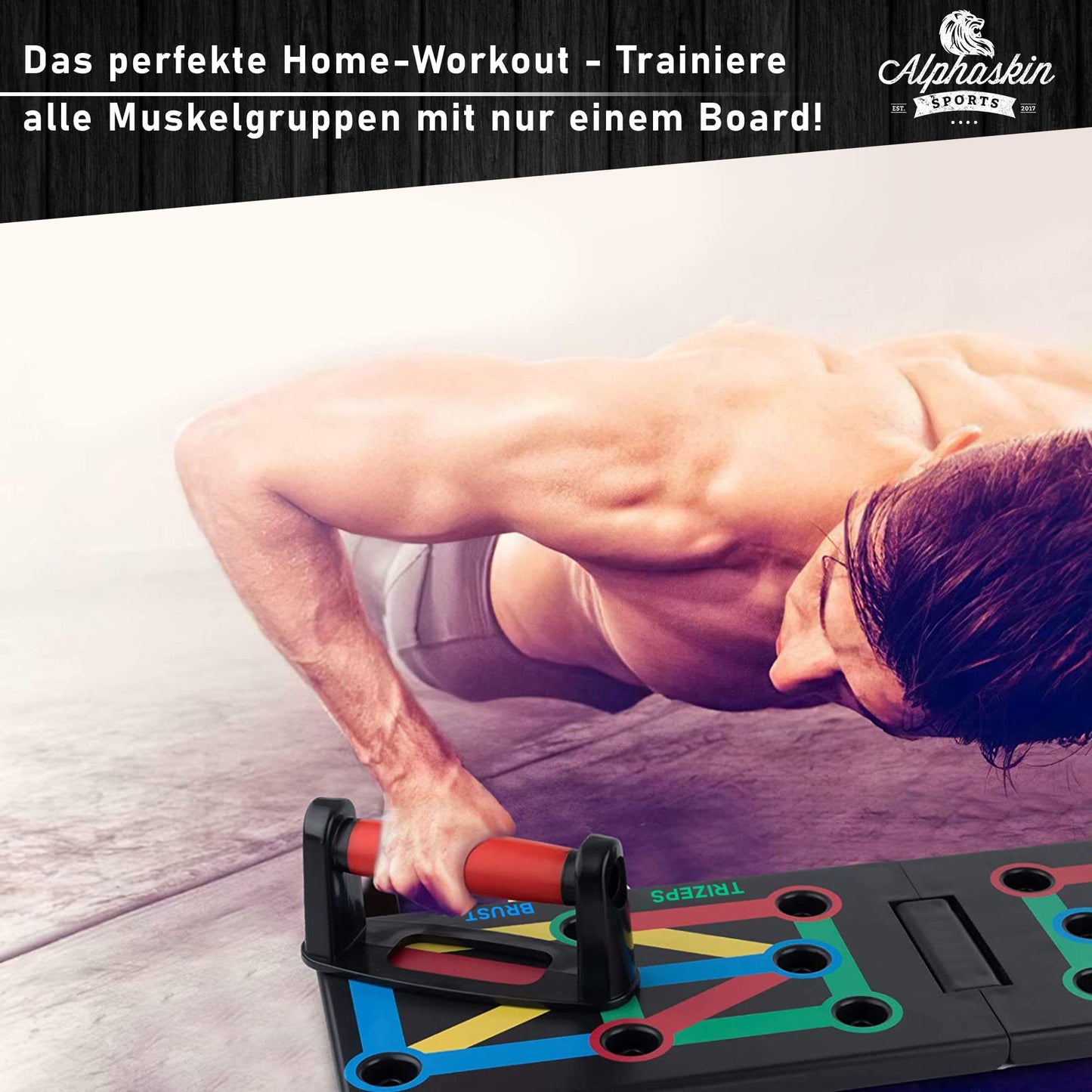 ALPHASKIN Premium Push-Up Board Set I Enhanced Concept 2023 I Push-Up Handles Home Workout I 9 in 1 Push-Up Bar I Home Gym I Fitness Equipment for Home