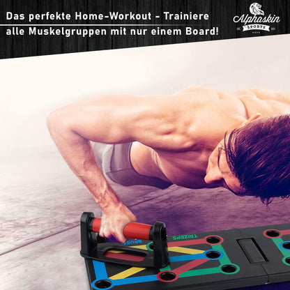 ALPHASKIN Premium Push-Up Board Set I Enhanced Concept 2023 I Push-Up Handles Home Workout I 9 in 1 Push-Up Bar I Home Gym I Fitness Equipment for Home