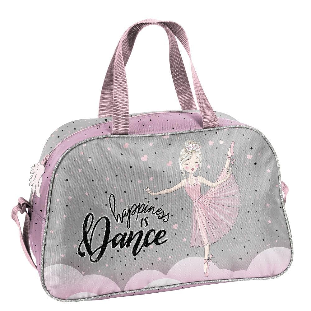 Familando girl's school backpack set Ballerina, 8-piece, ergonomic satchel with reflectors, from 1st grade with pencil case and sports bag (Ballerina)