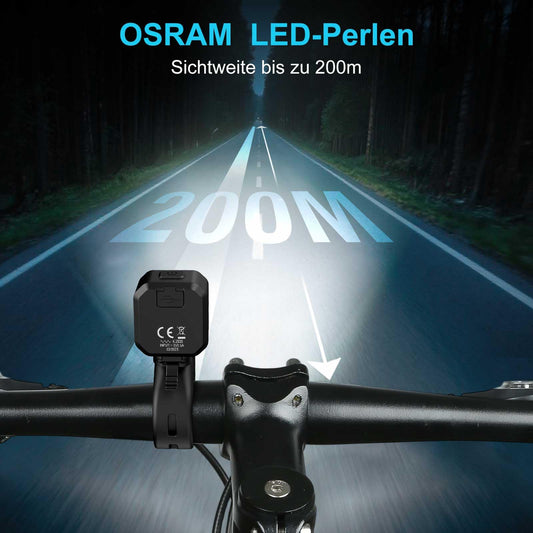 toptrek Bike Light Set USB Rechargeable, StVZO Approved Bike Lights LED Set, IPX5 Waterproof Bike Lighting Set, Low Battery Reminder, Front & Rear Light Set