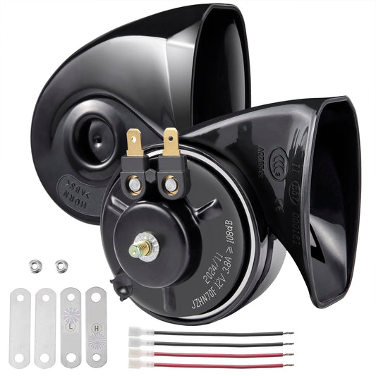 Burp Horn Car Horn Loud Horn Signal Horn for 12v Cars Trucks RVs Motorcycles Boats E-Bikes, 2 Pieces