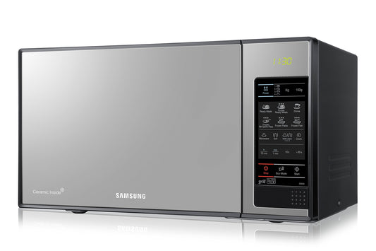 Samsung GE83X combination microwave 800W with grill and turntable - black with glass front.