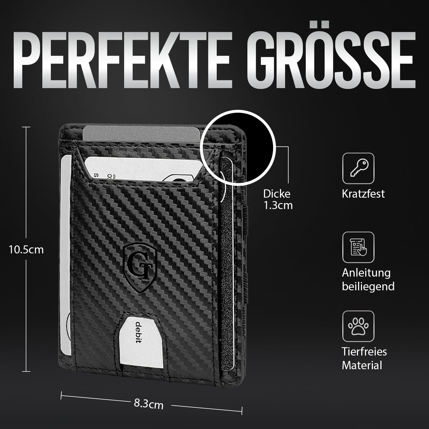 GenTo FLAPLET - Wallet with/without coin pocket - TÜV certified RFID NFC protection - Magic Wallet - Includes gift box - Smart Wallet - Purse for men/women