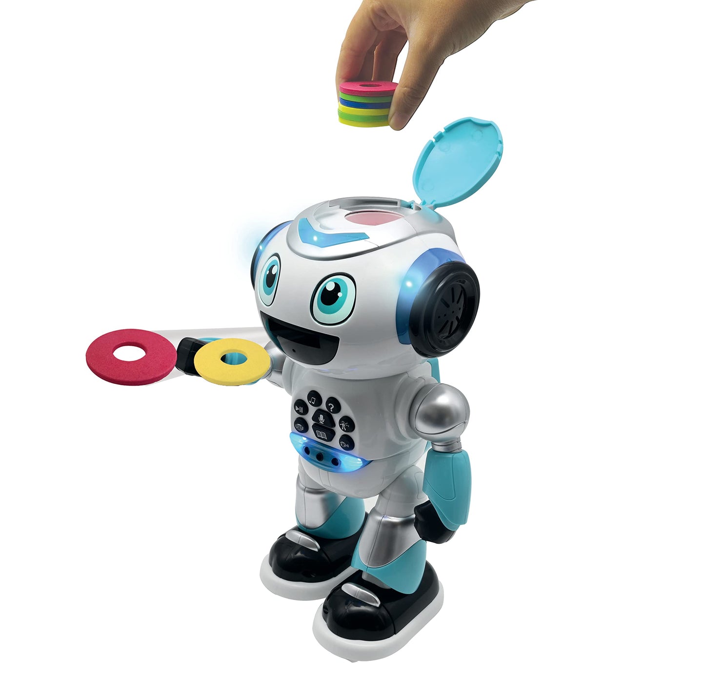 Lexibook - Powerman Advance - Remote-controlled Robot, Interactive and Educational Toy for Kids Walks, Dances, Plays Music, Makes and Tells Stories, STEM Programmable - ROB28DE, German