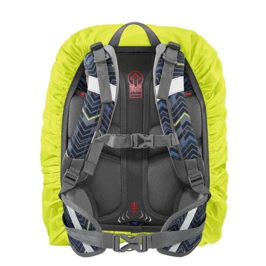 Step by Step rain/safety cover, reflective, yellow, fits all school bags and backpacks, protects from rain and dirt.