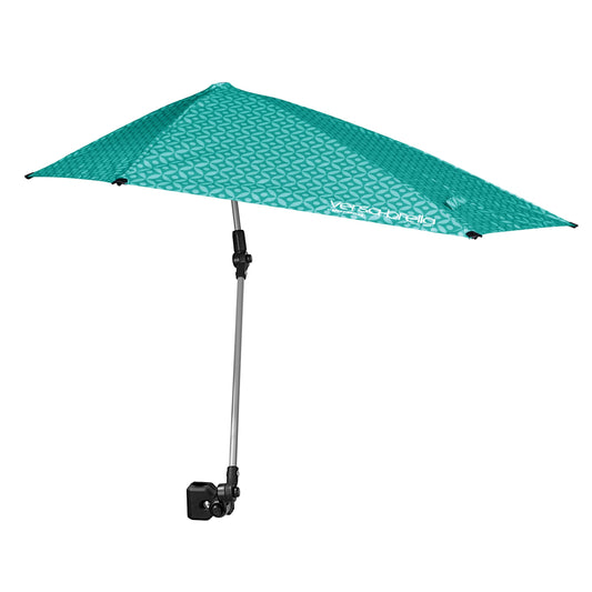 Versa-Brella Adjustable Sun Umbrella - 107 cm, with 360° 3-way swivel, UPF 50+ protection, light & compact for chairs, strollers, beach, camping, sports and outdoor activities - Turquoise
