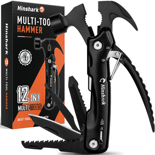 Hinshark Gifts for Men, 12 in 1 Multitool Camping Accessories, Men's Gifts, Birthday Gift Gadgets for Men Gifts for Dad, Christmas Gifts Advent Calendar Fillings Men