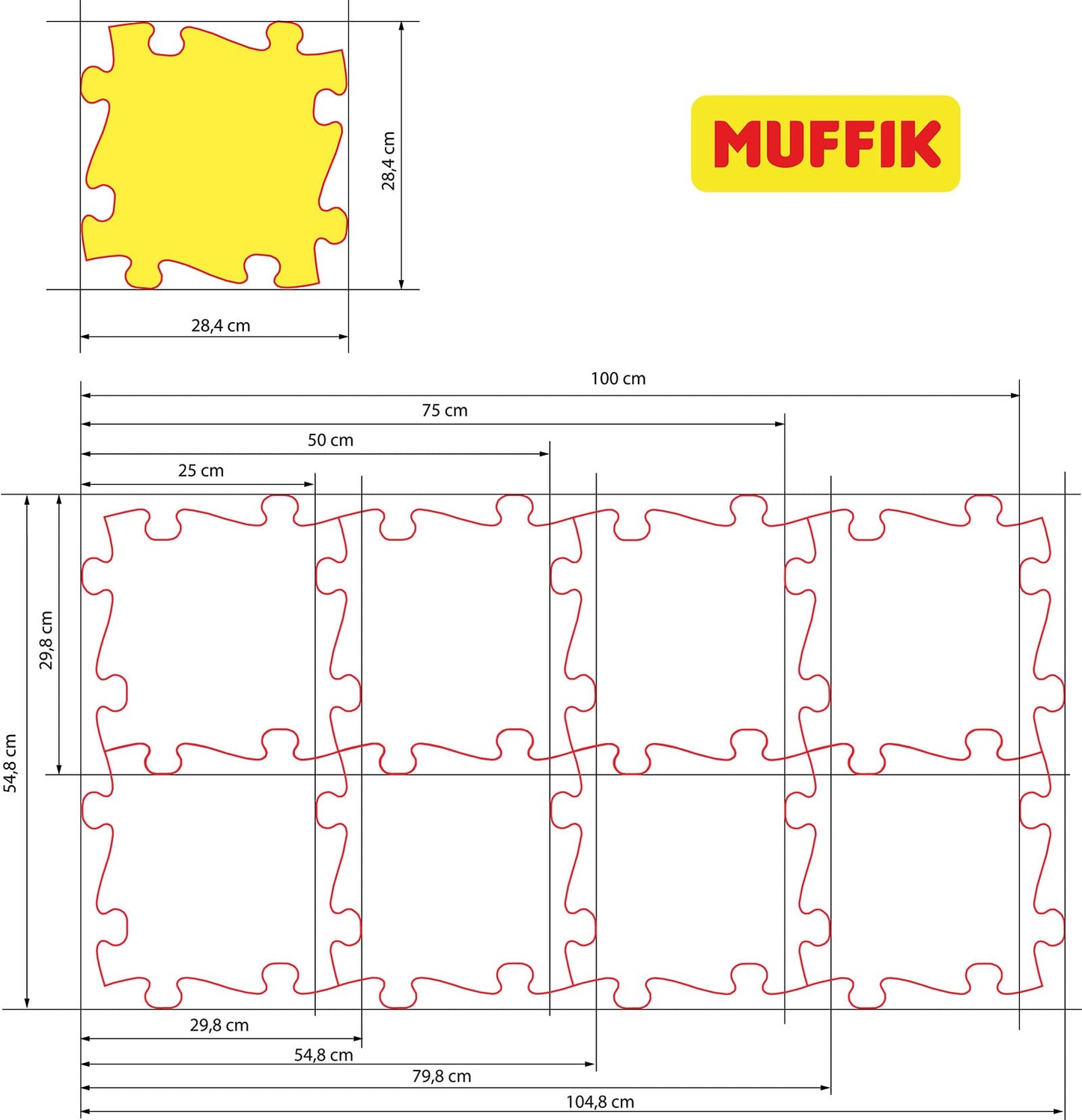 Muffik Orthopedic Sensory Structure Mats Desert Set - 8 pieces for tactile perception