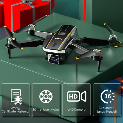 Rugged brushless motor drone with camera for beginners, CHUBORY A68 WiFi FPV Quadcopter with 2K HD camera, automatic hover, 3D flips, headless mode, trajectory flight, 2 batteries.