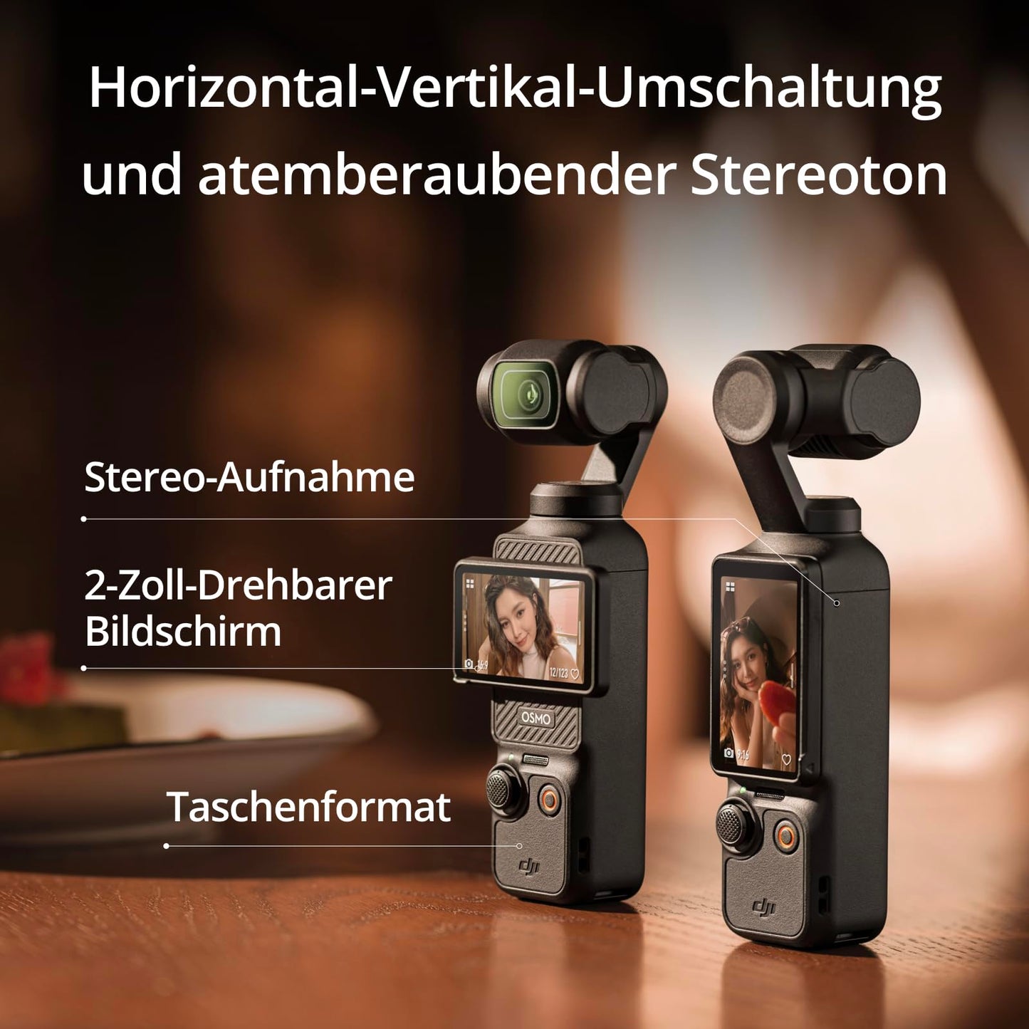 DJI Osmo Pocket 3, vlogging camera with 1-inch CMOS and 4K/120 fps video, 3-axis stabilization, fast focusing, face/object tracking, compact video camera for photography.