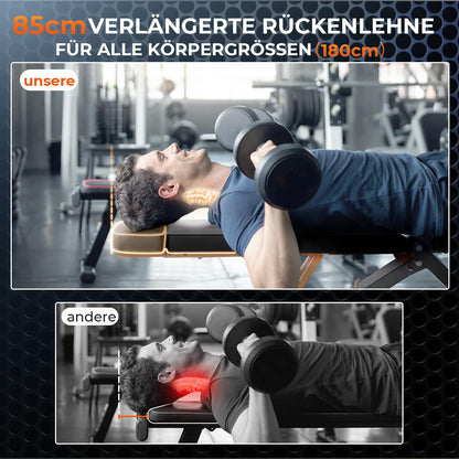 400KG folding weight bench - Bonvork adjustable training bench made of 80*40MM sturdy steel, incline bench for home gym, flat decline bench press for full body workout.