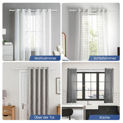 White curtain rod 76-152 cm adjustable curtain rod 19 mm diameter for bedroom, living room, or kitchen by GEEBOBO.