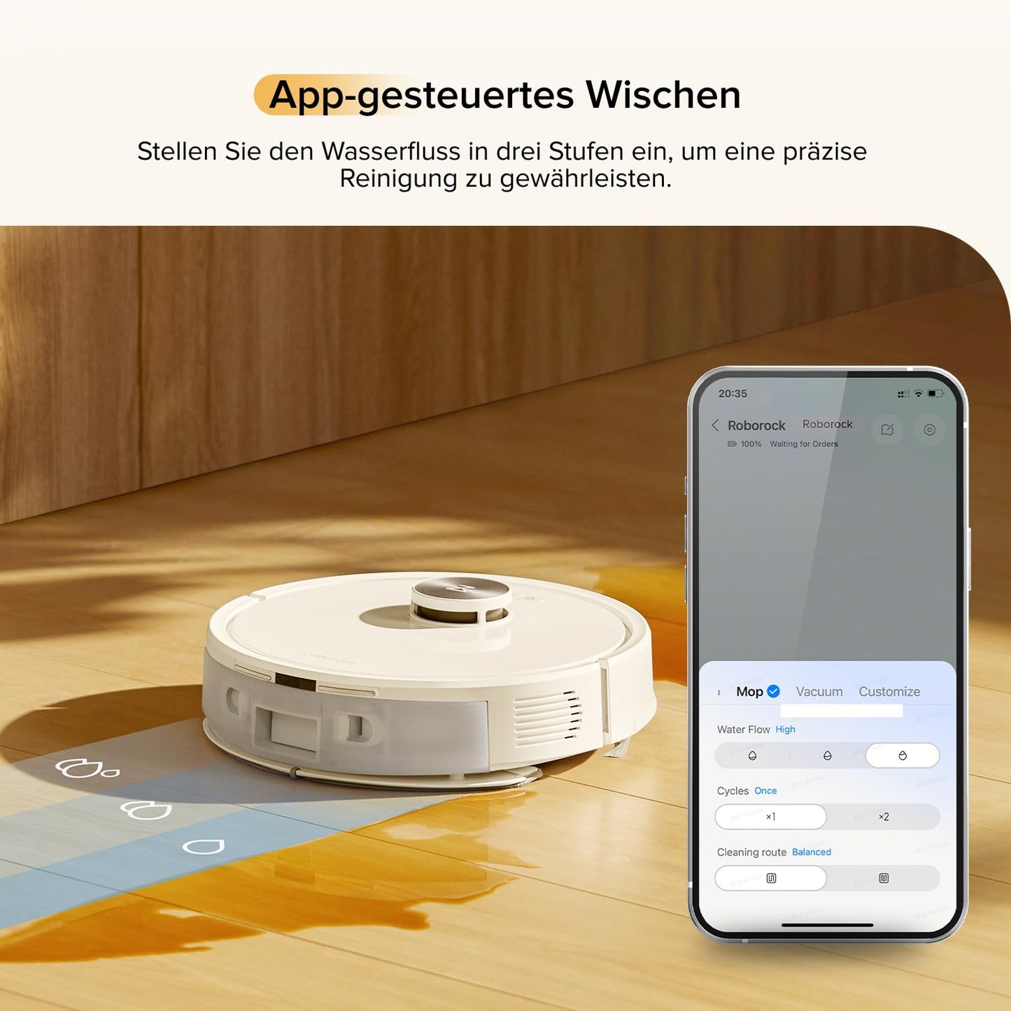 Roborock Q7 M5 robot vacuum with mopping function, 10,000Pa strong suction power, dual anti-tangle system, 150min runtime, LiDAR navigation, vacuum cleaner robot for carpet, pet hair, app control (white)