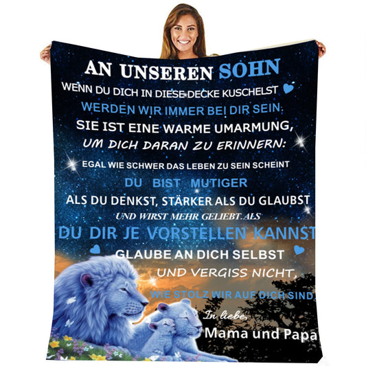 Personalized blanket gift for son from parents, cuddly fluffy blanket for our son from mom and dad, blanket gifts for Christmas Birthday Graduation, 18th birthday boy