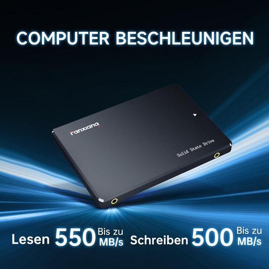 fanxiang S101 1TB SATA III 2.5-inch SSD Internal Hard Drive, 550MB/s Read, 500MB/s Write, SLC Cache & 3D TLC NAND, for laptops, desktop PCs, and gaming consoles, Black