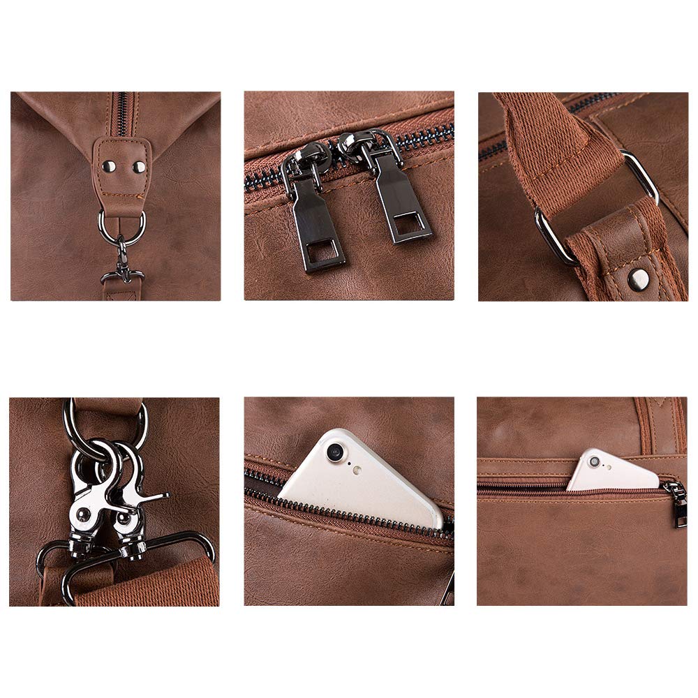 Overnight travel bag, canvas-leather, oversized weekend bag, large carry-on bag, travel bag for women or men.