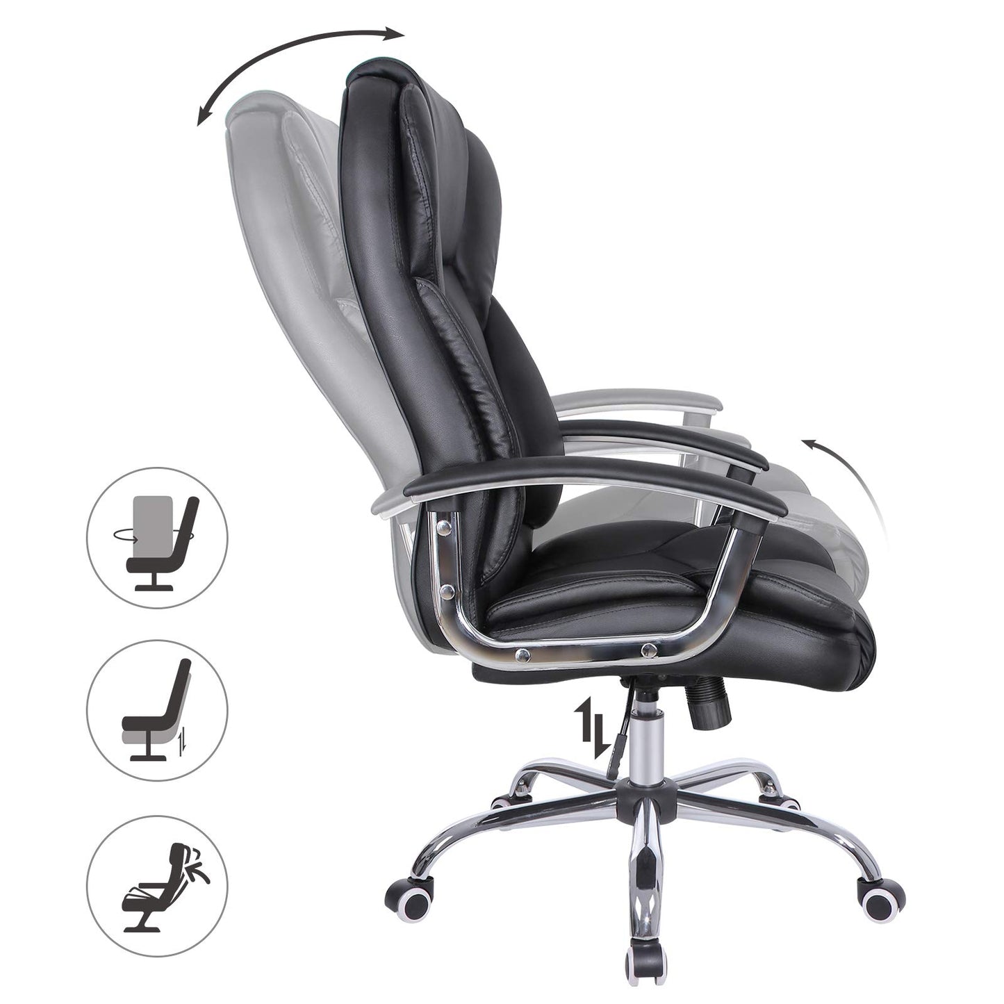 SONGMICS Office Chair Executive Chair Swivel Chair Computer Chair Height Adjustment Office Chair Padding, OBG57B