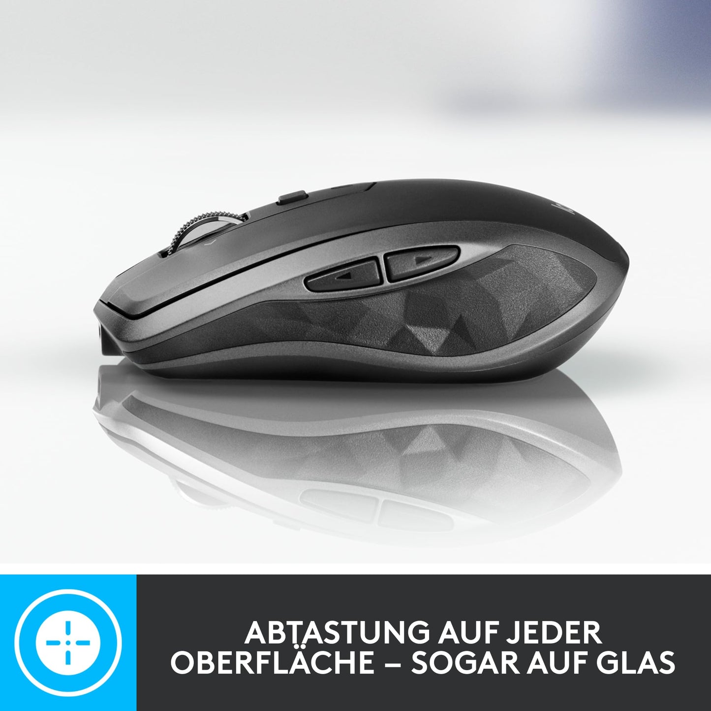 Logitech MX Anywhere 2S Bluetooth Edition wireless mouse, multiple surfaces, super fast scrolling, rechargeable, mobile, connect to up to 3 Mac/PC computers - Graphite