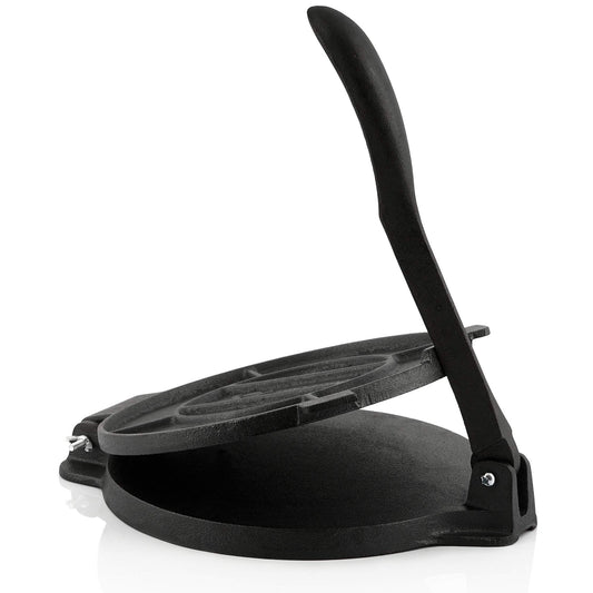 BBQ-Toro Cast Iron Tortilla Press Ø 25 cm | for homemade tortillas | Tortilla press, corn flour press, dough press | Pressure press for camping and at home | Cast press, mold press, baking press