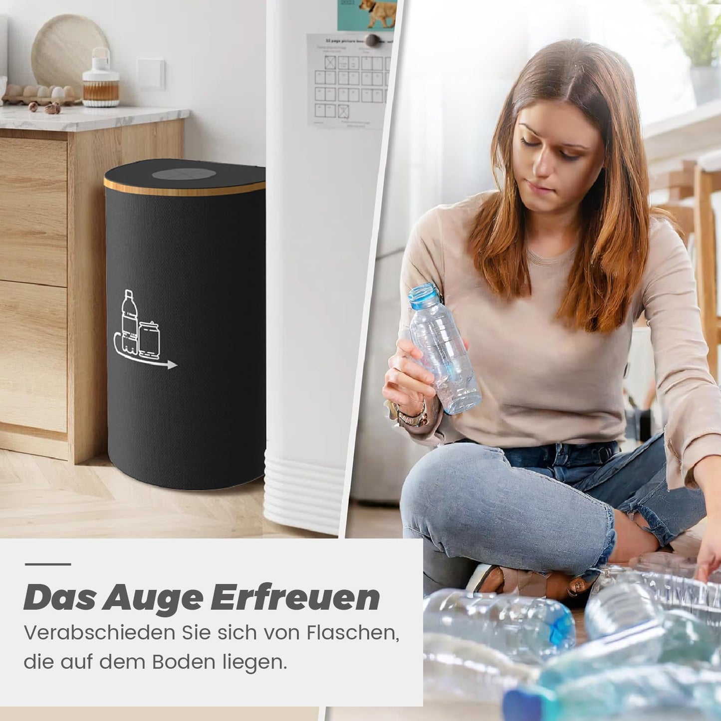 MidingChai 100L deposit bottle collection container with lid, large deposit bottle container, empty container for collecting returns and storing old glass, deposit collection container, gift wrap storage.