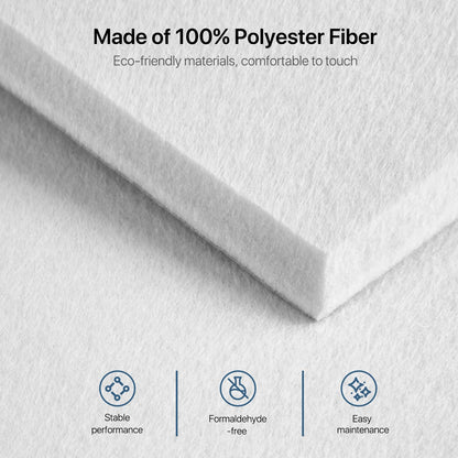 Acoustic Panels Self-Adhesive Felt, 12 Pieces Wall, Ceiling, Door Sound Absorber for Studio, Living Room, Kids Room, TV, Office, Bedroom, Acoustic Panels White, 30 x 30 x 0.9cm, 1.08㎡