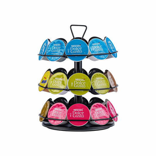 Flagship coffee capsule holder carousel 3 floors for Dolce Gusto capsule holder metal DIY install small for Nescafe Dolce Gusto (30 capsules)