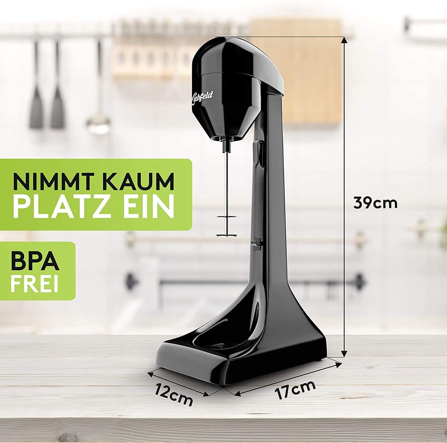 Beloved Protein Shaker Electric - Handheld mixer with 500ml stainless steel cup - Protein shake & milkshake mixer, fitness shaker, whey protein shaker, frappe mixer, smoothie maker 100W power