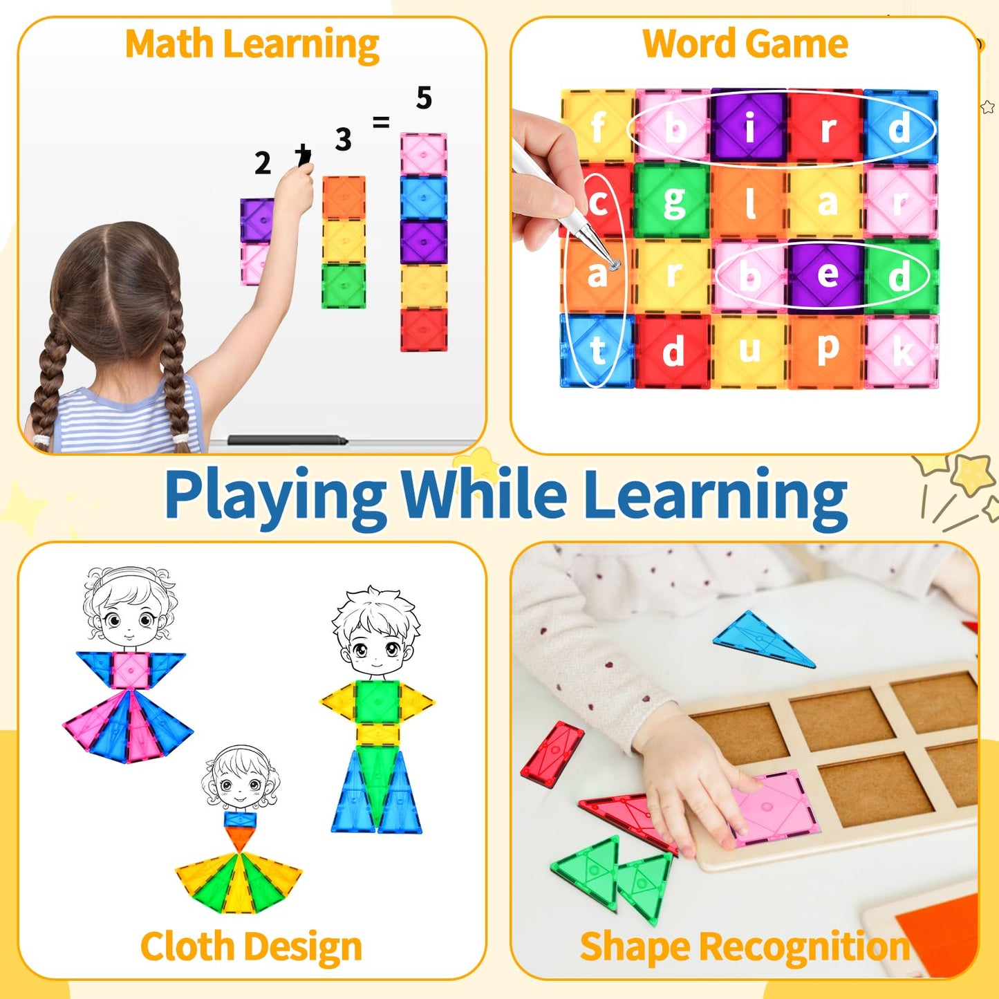 NAETANY Magnetic Building Blocks, Magnetic Toys for Kids, Magnet Construction Set for Boys and Girls, Montessori Learning Toys for Ages 3-8, Educational Gifts.