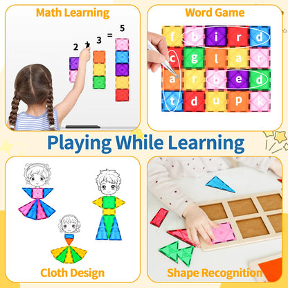 NAETANY Magnetic Building Blocks, Magnetic Toys for Kids, Magnet Construction Set for Boys and Girls, Montessori Learning Toys for Ages 3-8, Educational Gifts.
