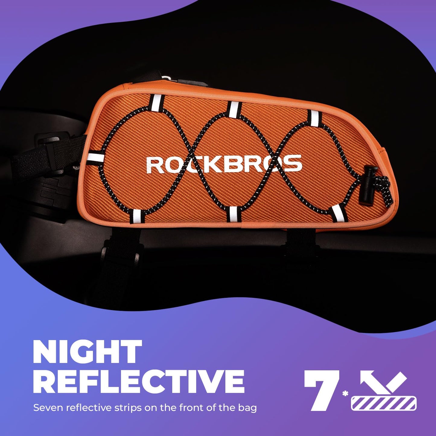 ROCKBROS bike bag for MTB road bike E-Bike 1L Reflective Orange