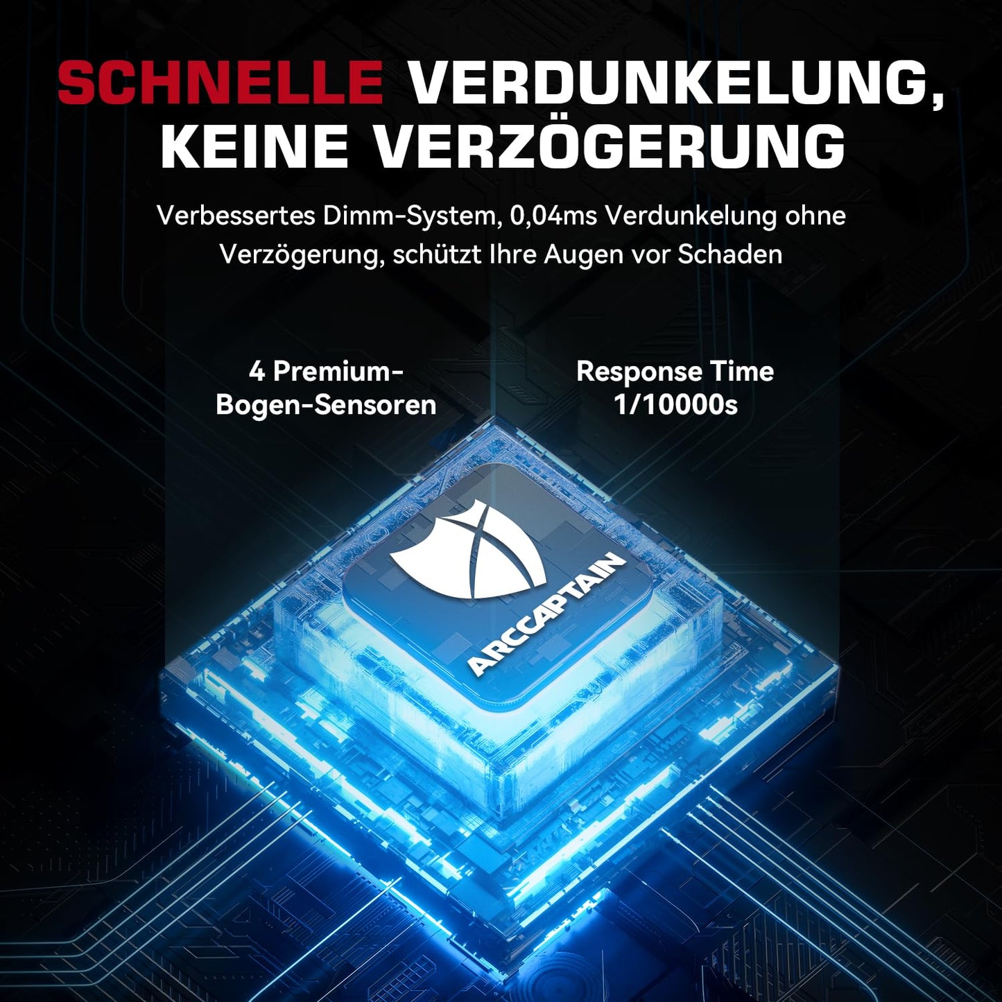 ARCCAPTAIN automatic welding helmet with Real Colour technology features an extra large viewing area of 10x9cm, wide shade range of 4/9-13 for ARC, TIG, MIG welding processes.