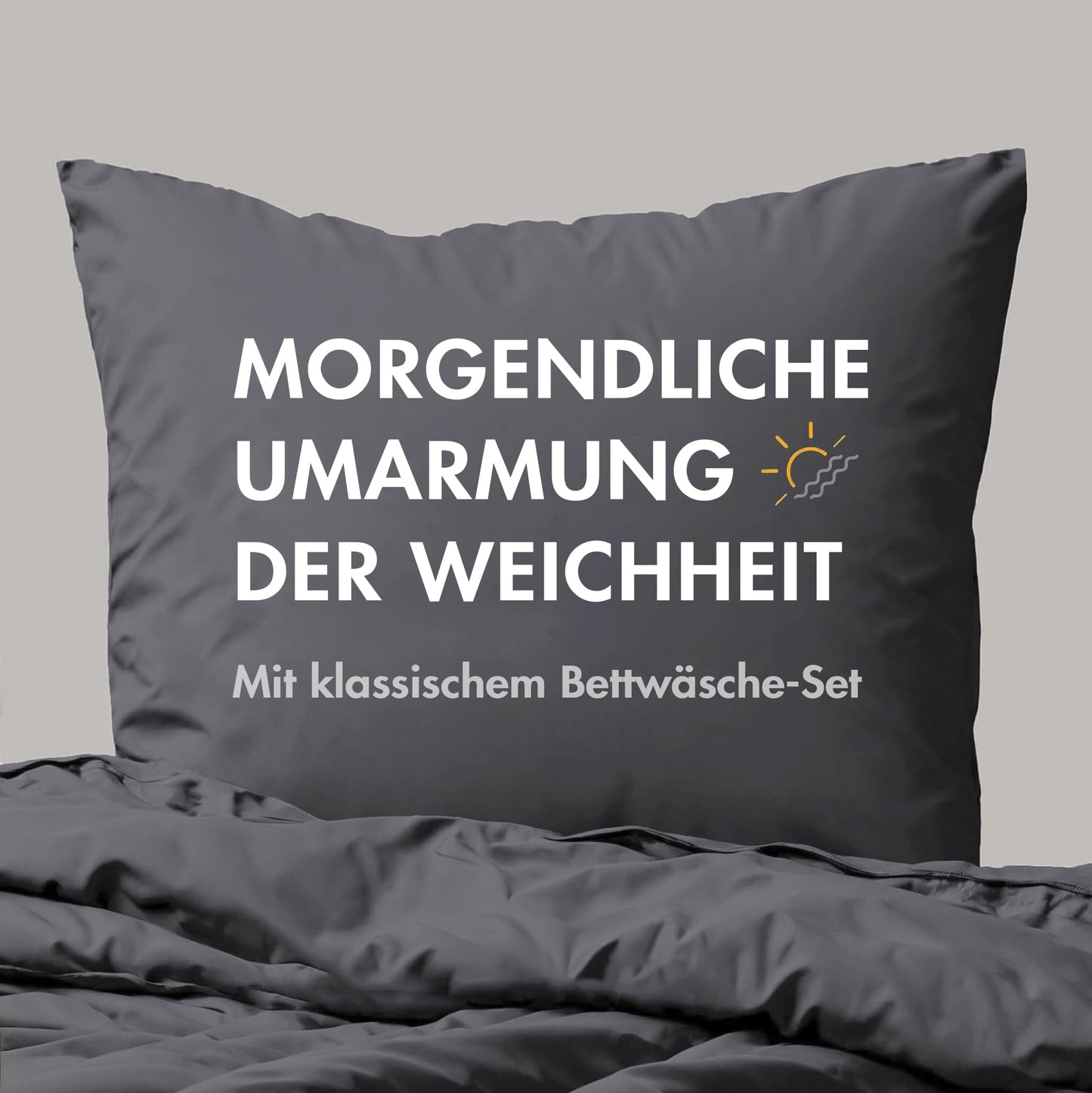 Sleeptime 100% Cotton Bedding 240cm x 220cm Grey/Anthracite - soft & wrinkle-free duvet covers with snap buttons - two-tone bedding set with 2 pillowcases 60cm x 70cm