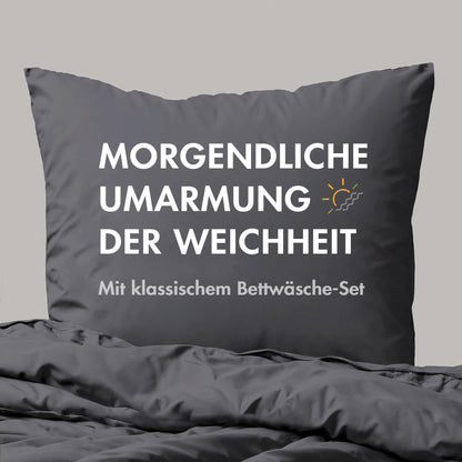 Sleeptime 100% Cotton Bedding 240cm x 220cm Grey/Anthracite - soft & wrinkle-free duvet covers with snap buttons - two-tone bedding set with 2 pillowcases 60cm x 70cm
