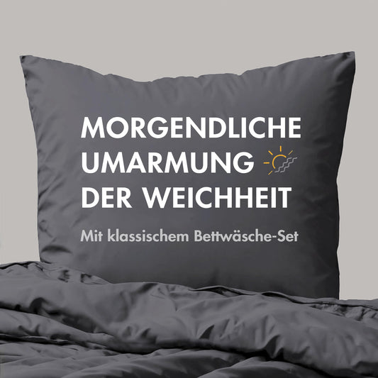 Sleeptime 100% Cotton Bedding 240cm x 220cm Grey/Anthracite - soft & wrinkle-free duvet covers with snap buttons - two-tone bedding set with 2 pillowcases 60cm x 70cm