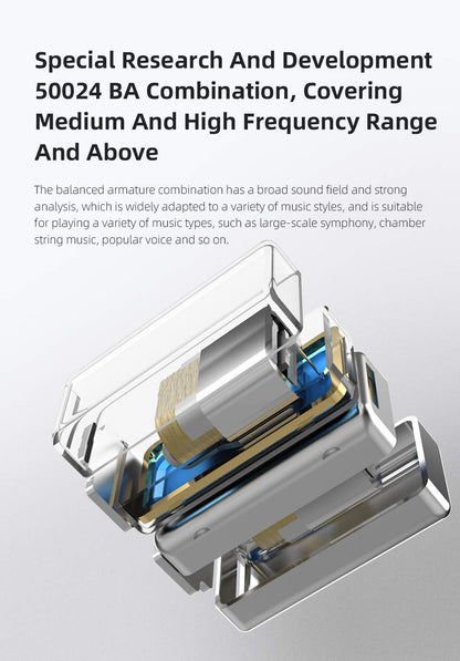 CCA KZ Zax metal headset with 7BA+1DD hybrid drivers for high fidelity bass. These in-ear monitor headphones are designed for sport and noise cancelling.