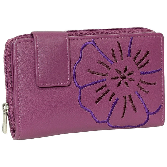 White leather wallet purse women's wallet ladies long purse berry