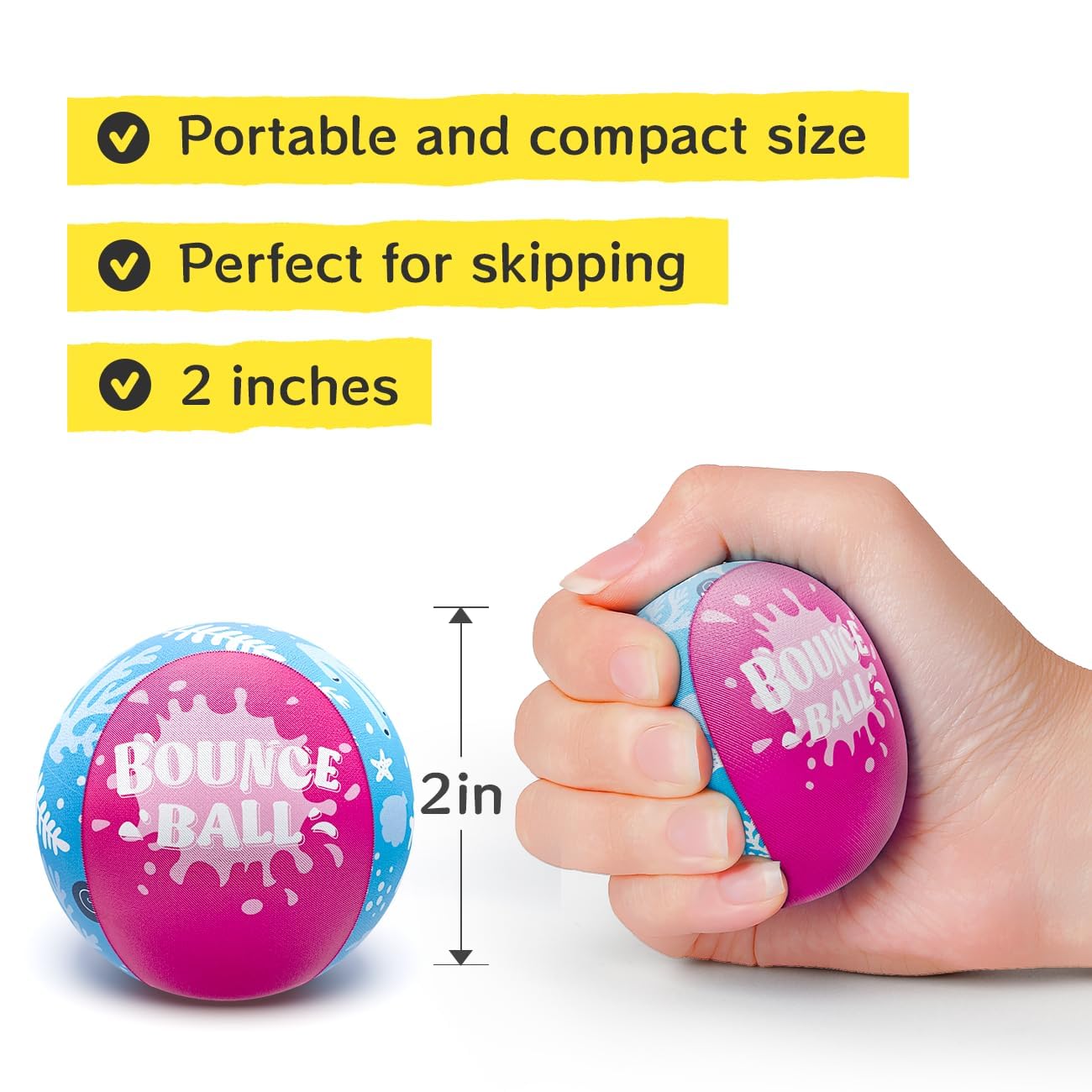 KmmiFF Water Polo balls, small, 2-pack bounce balls for outdoor games at the beach, lake, and pool for kids aged 5-12. Pink and blue.