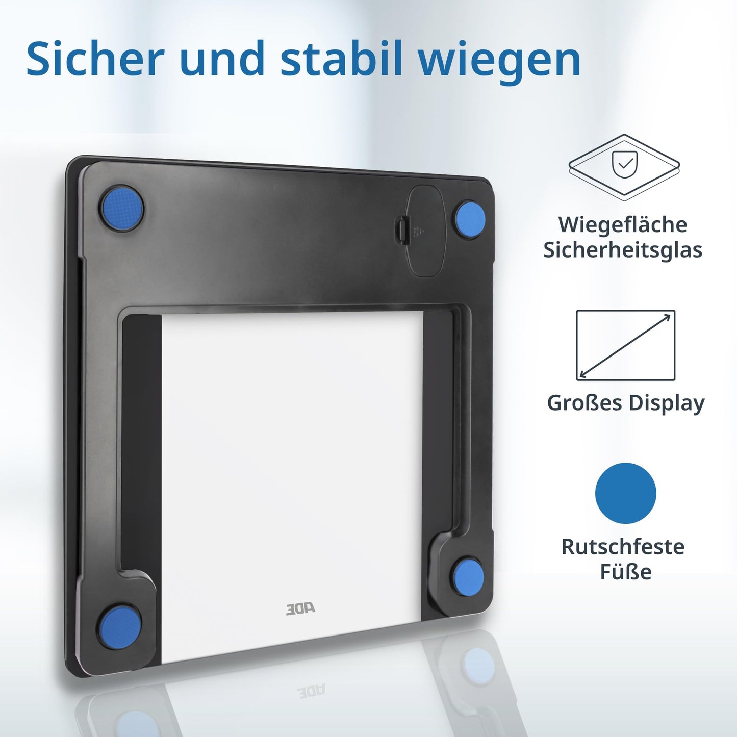 ADE Digital Body Fat Scale Ines up to 200 kg | Best in Test 2024 | Body scale with body fat analysis, BMI, muscle mass, body water, weight, BMR | Scale with user recognition | black
