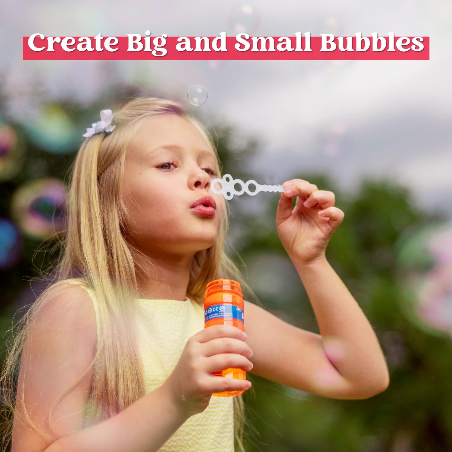 JOYIN 24 Pieces Bubble Bottles with Wand Assortment, Bubble Wands for Kids, 4oz/118ml Bubble Solution, Summer Toy, Bubble Party Favors, Birthday, Outdoor & Indoor Activity.